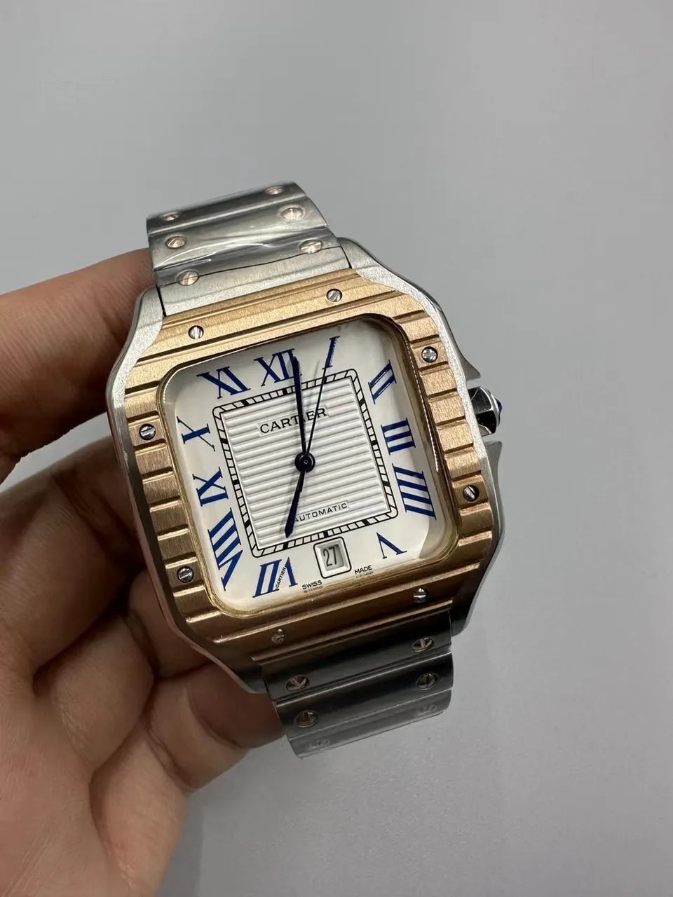 stainless Cartier Santos Two-Tone